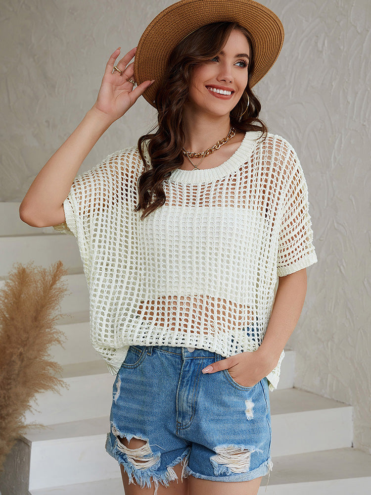 Drop-Sleeve Mesh Top