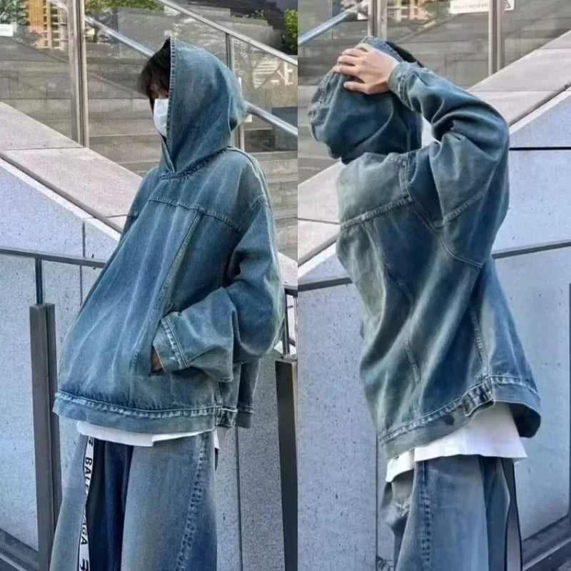 Pullover Denim Hooded Jacket