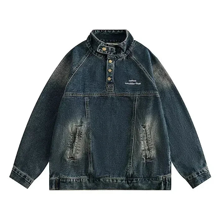 Pullover Denim Hooded Jacket