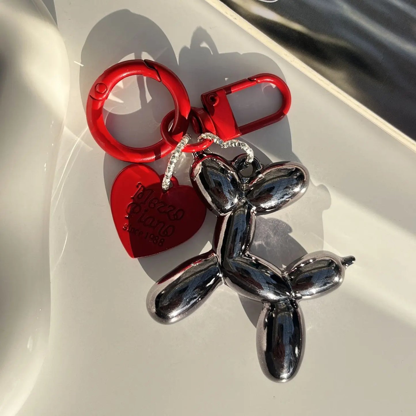 Heart Balloon Dog Keychain