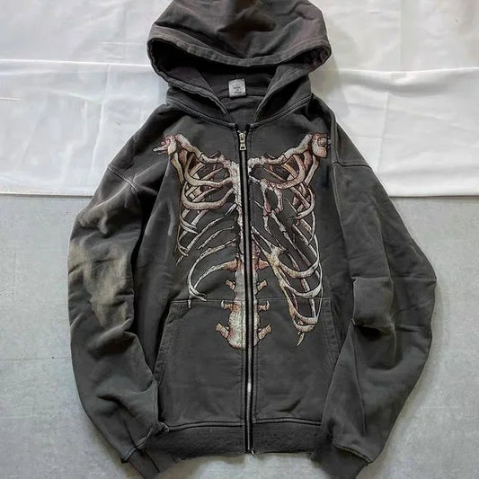 Skully Zip Up Hoodie