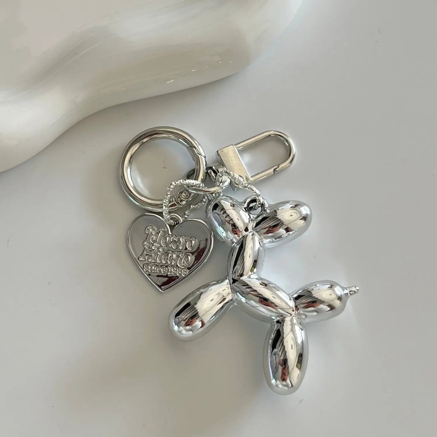 Heart Balloon Dog Keychain