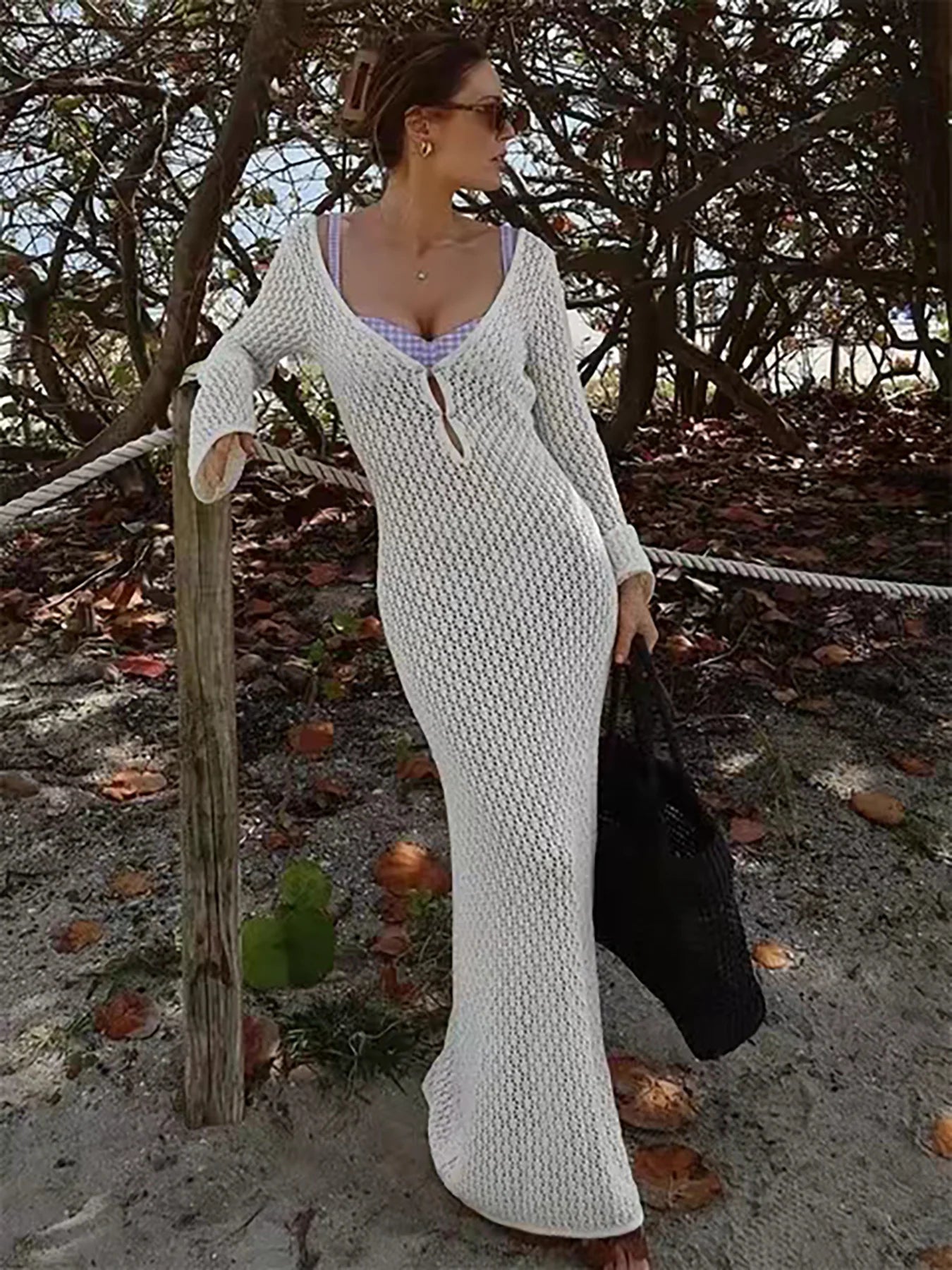 Crocheted Swim Cover Up Dress