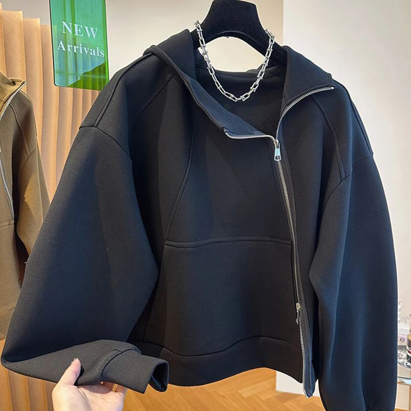 Asymmetrical Zip Up Hoodie