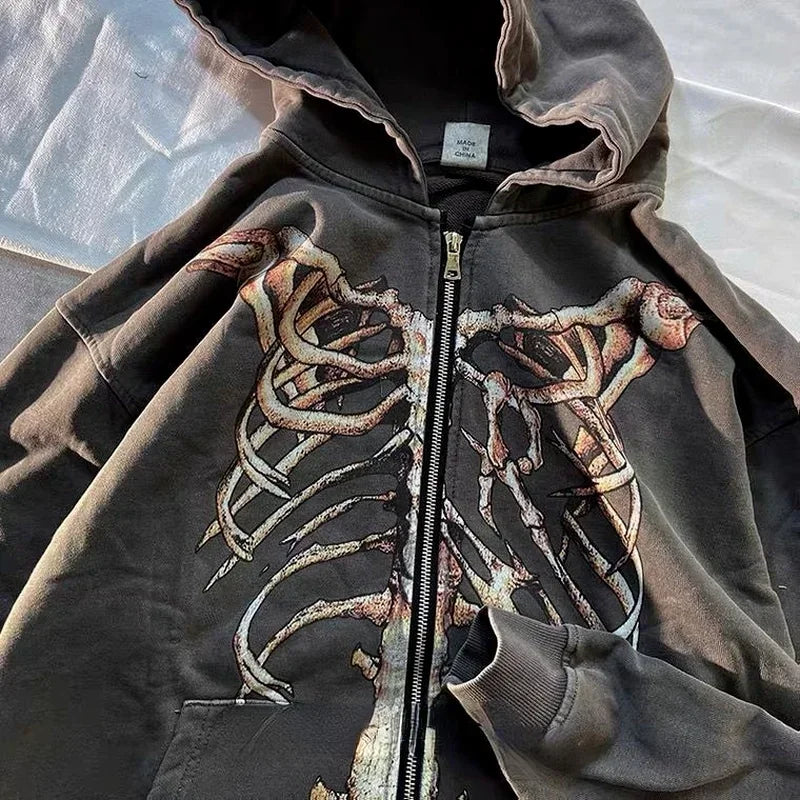 Skully Zip Up Hoodie