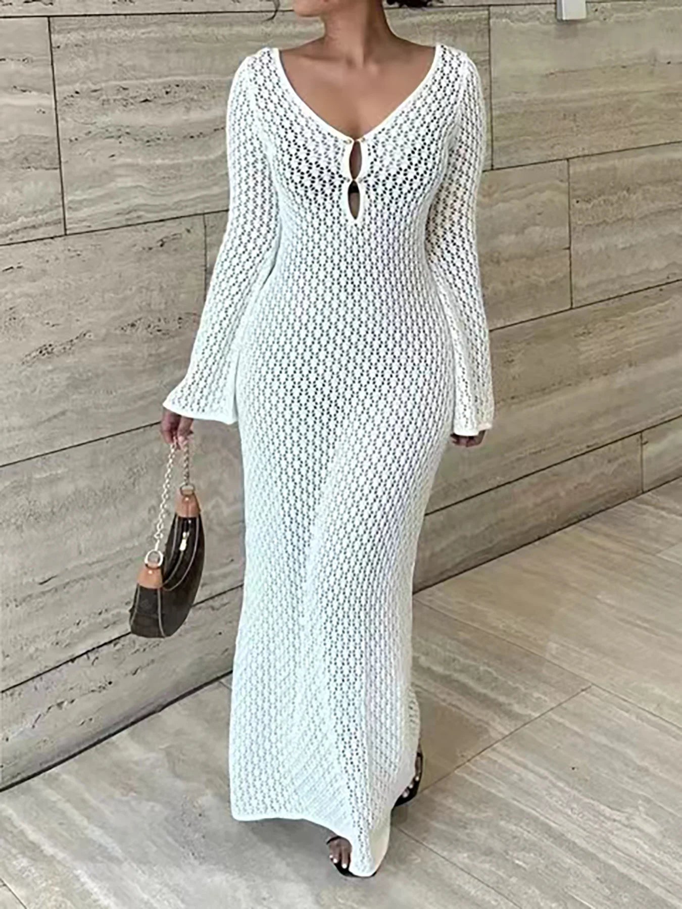 Crocheted Swim Cover Up Dress