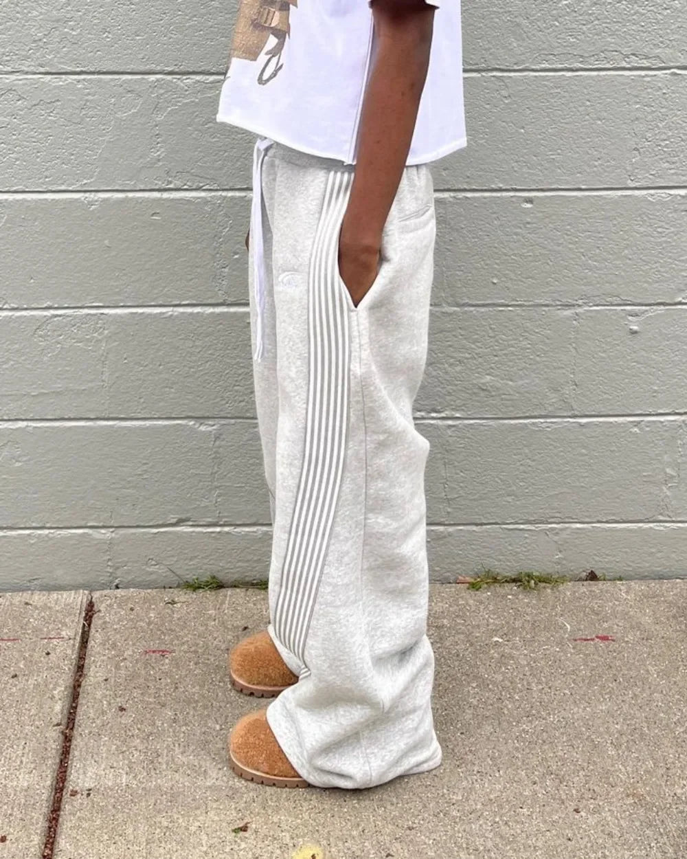 Wide Leg Multi Striped Sweatpants