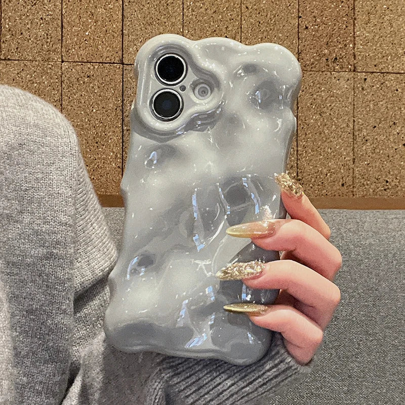 Grey 3D Bubble Wave Phone Case