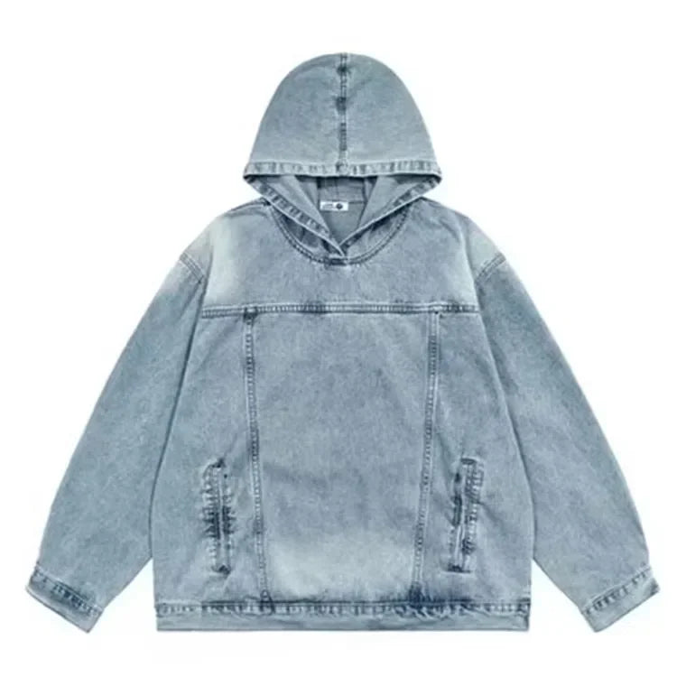 Pullover Denim Hooded Jacket