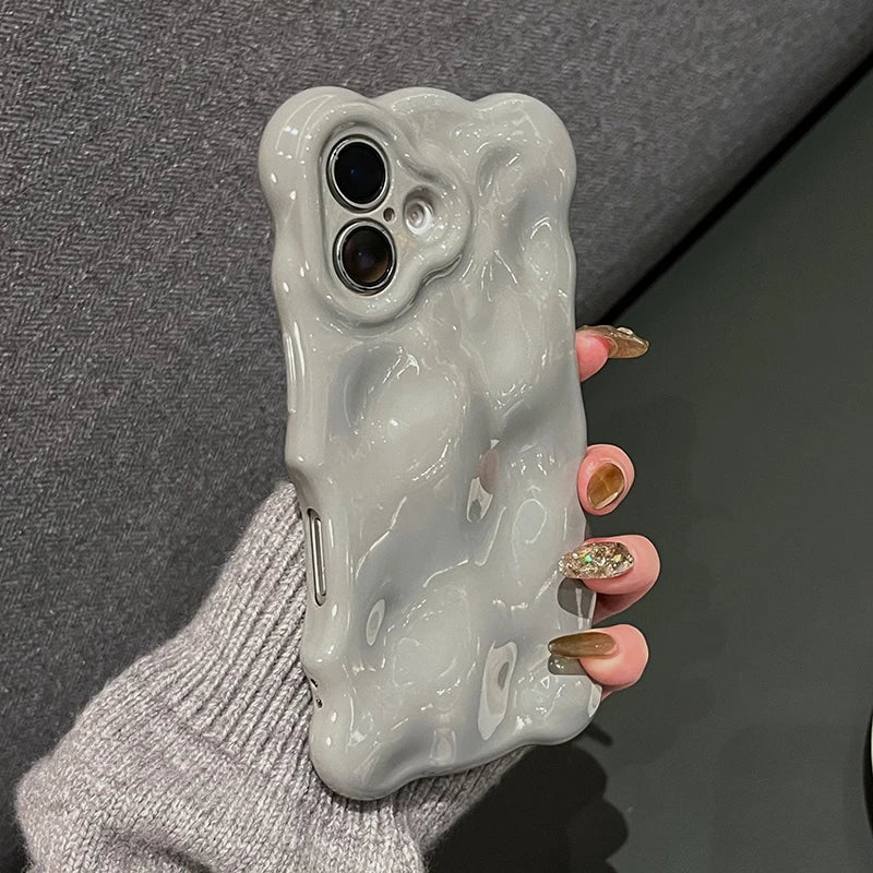 Grey 3D Bubble Wave Phone Case