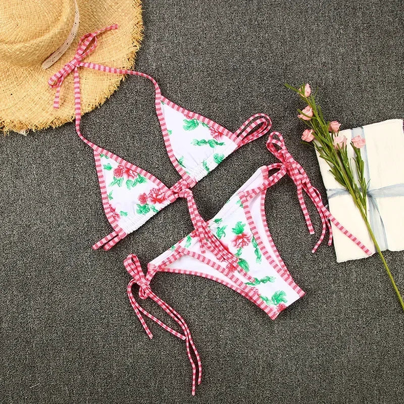 Scarf Print String Bikini