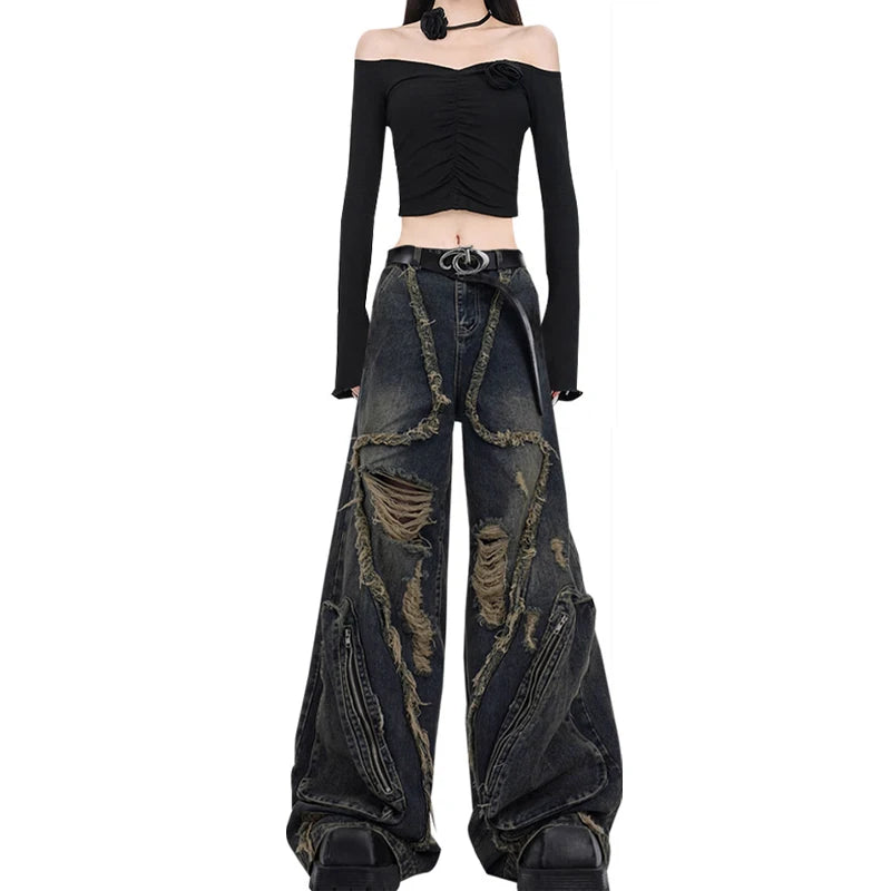 Distressed Goth Jeans