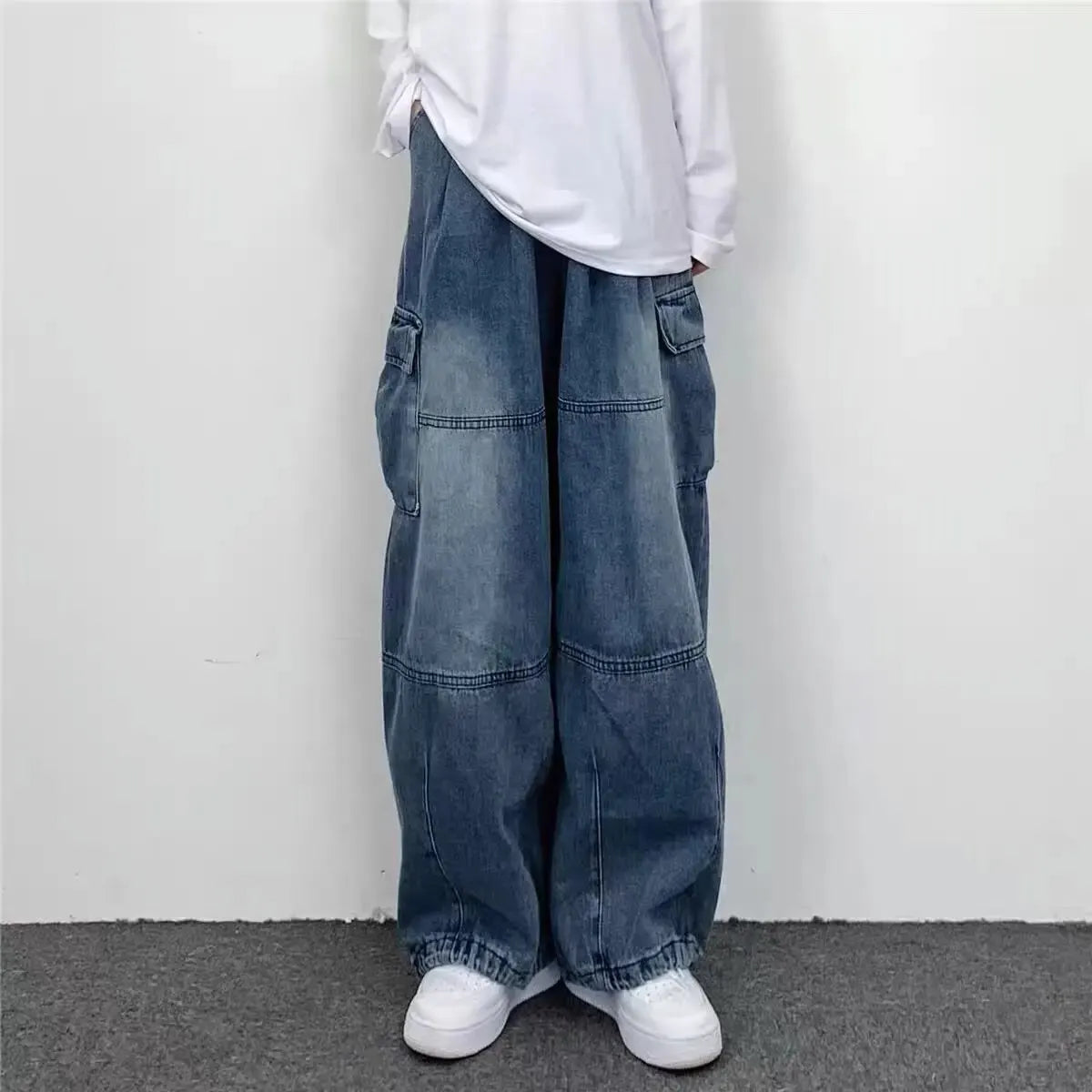 Vintage Wide Leg Cargo Jeans