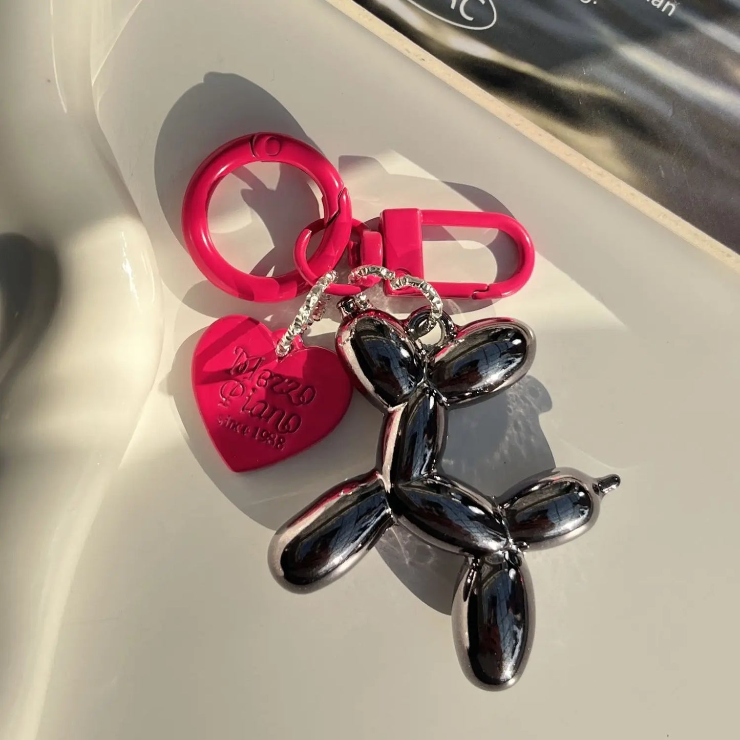 Heart Balloon Dog Keychain