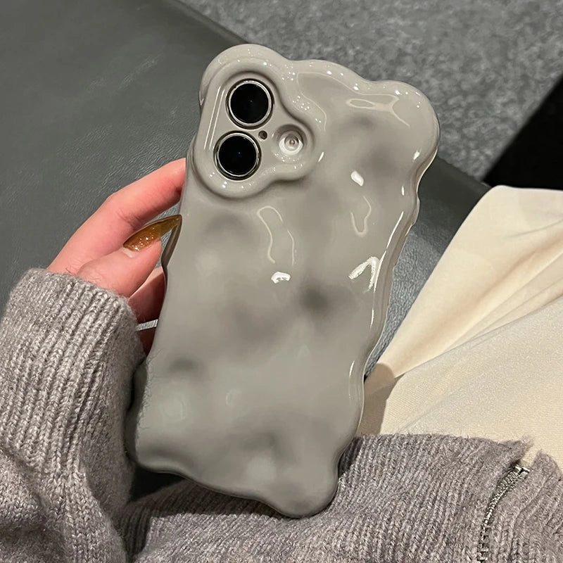 Grey 3D Bubble Wave Phone Case