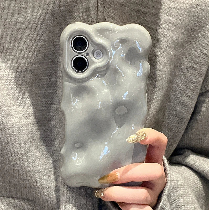 Grey 3D Bubble Wave Phone Case