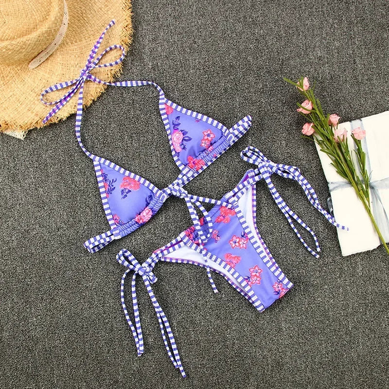 Scarf Print String Bikini