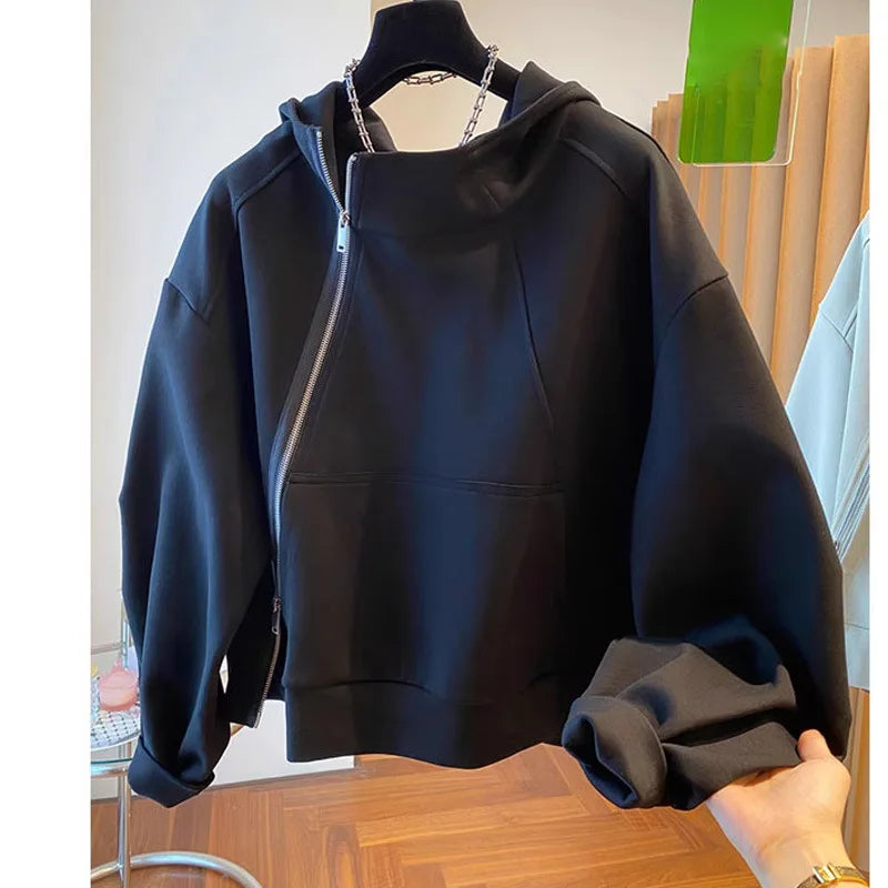 Asymmetrical Zip Up Hoodie