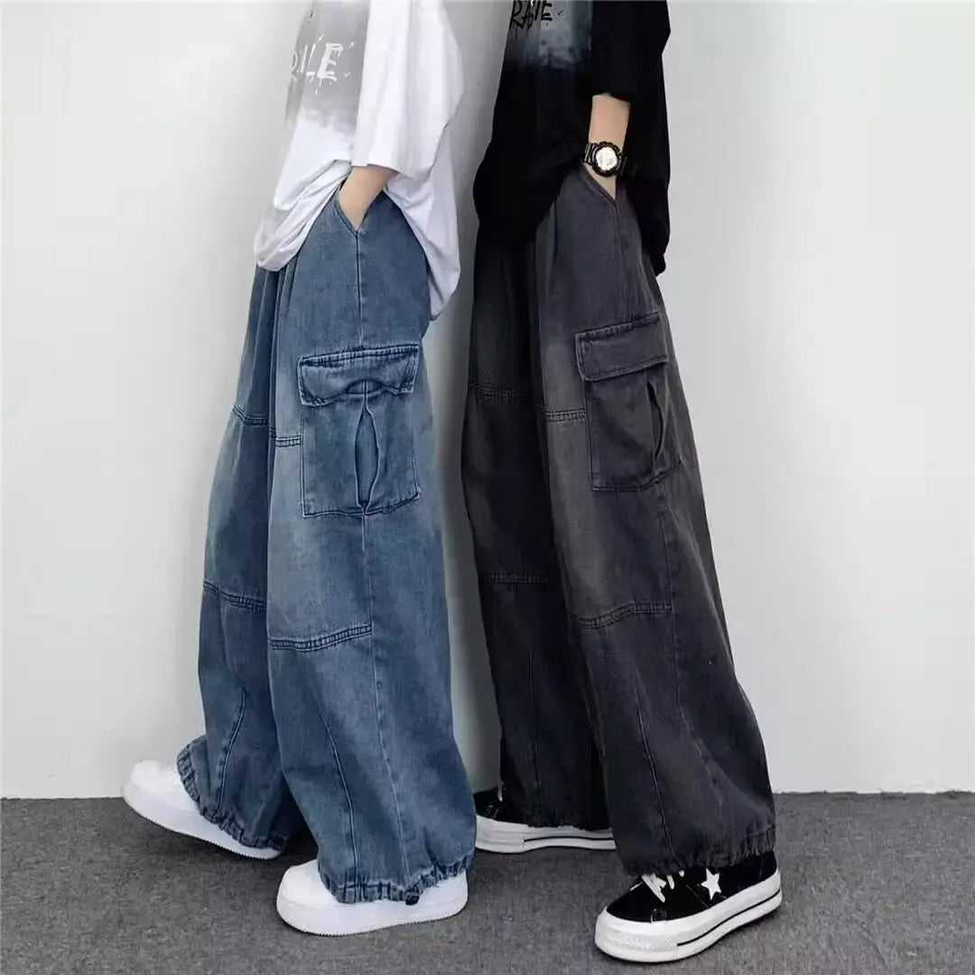 Vintage Wide Leg Cargo Jeans