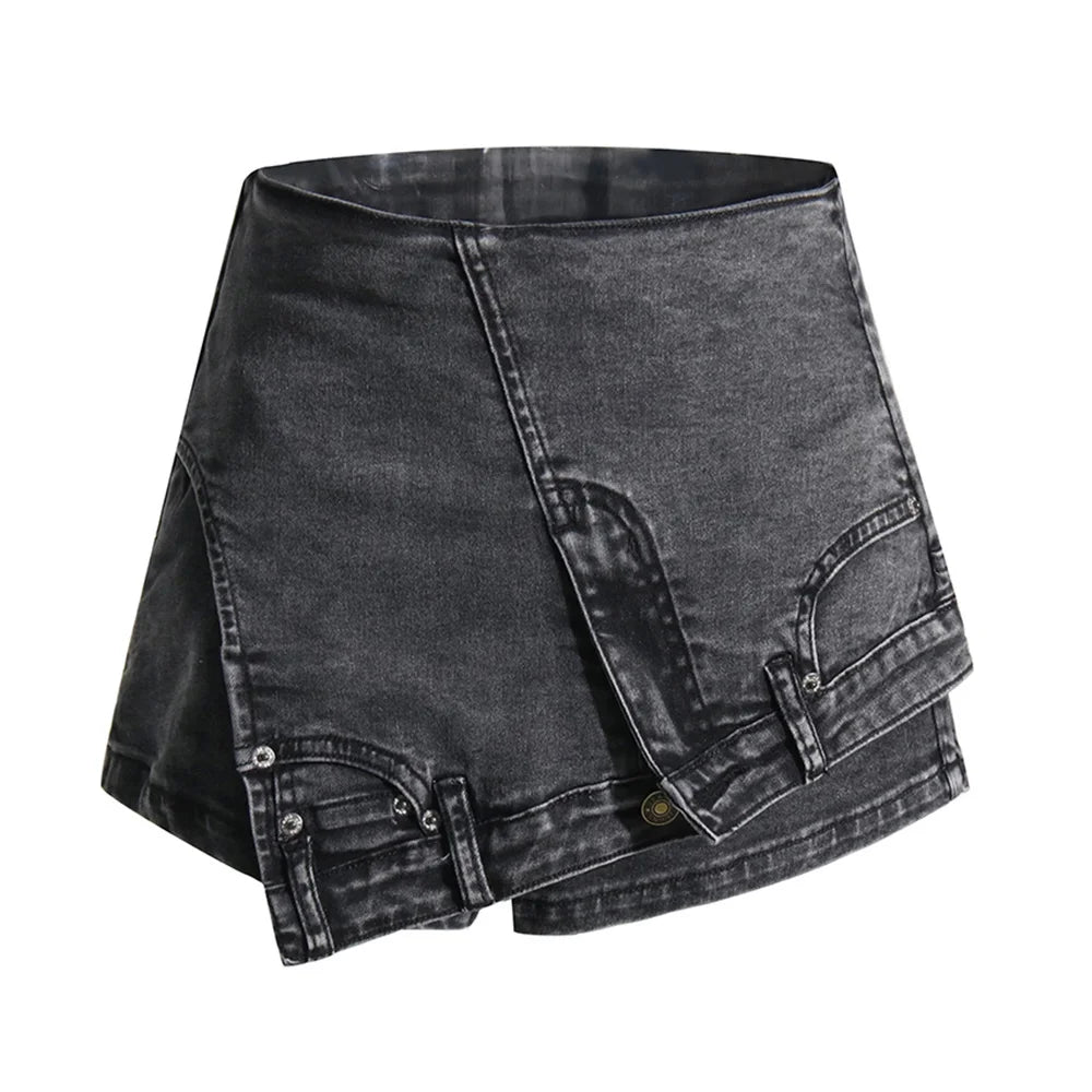 Irregular Denim Shorts