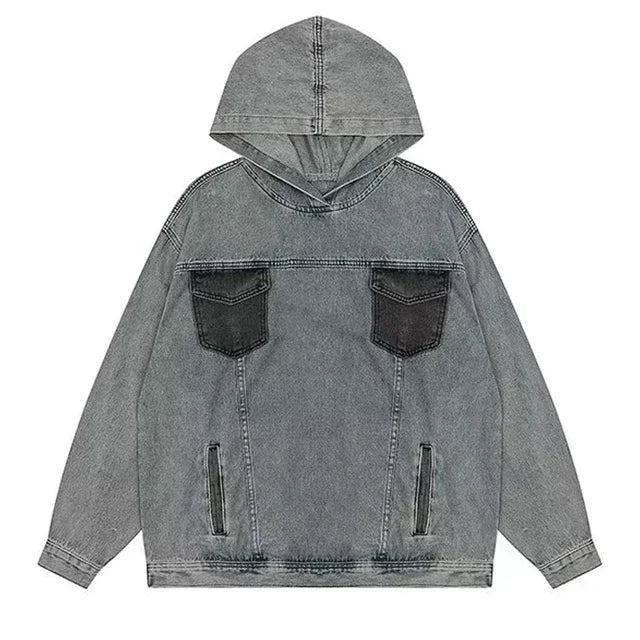 Pullover Denim Hooded Jacket