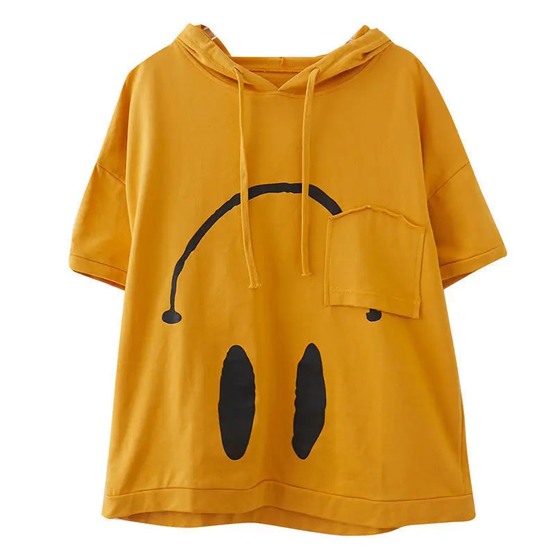 Smile Short Sleeve Hoodie