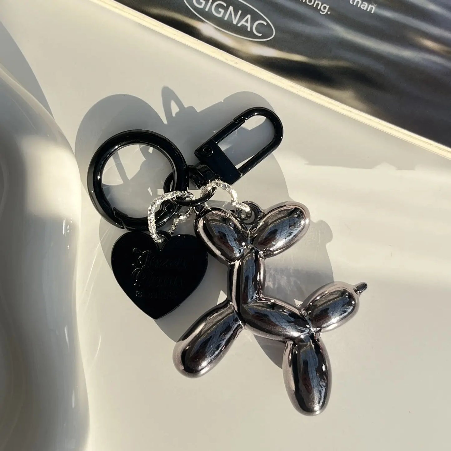 Heart Balloon Dog Keychain