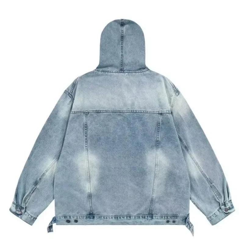 Pullover Denim Hooded Jacket