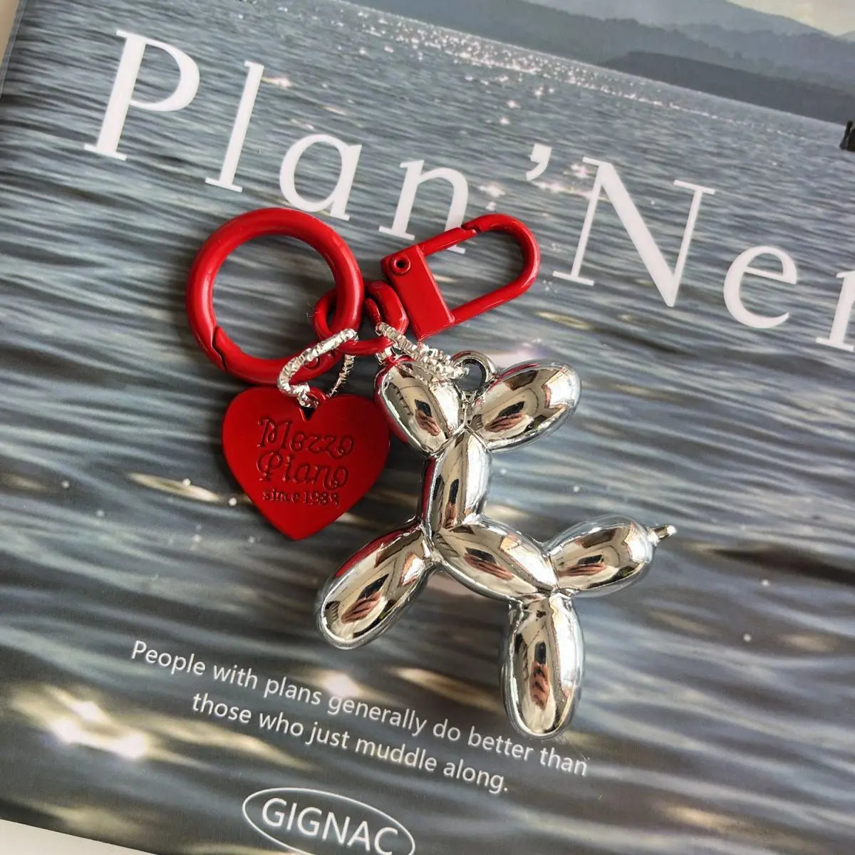 Heart Balloon Dog Keychain