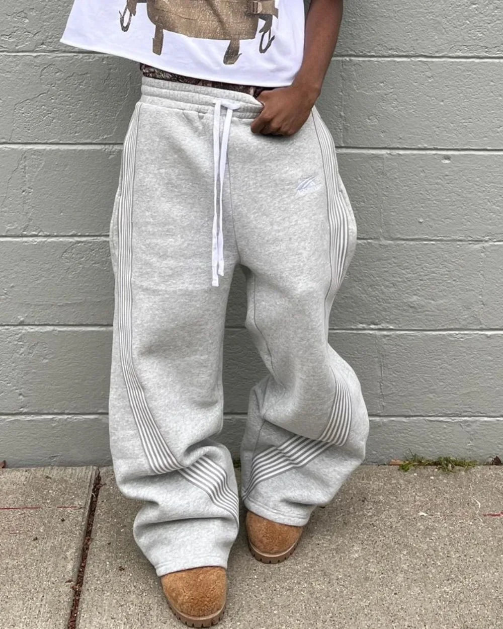 Wide Leg Multi Striped Sweatpants