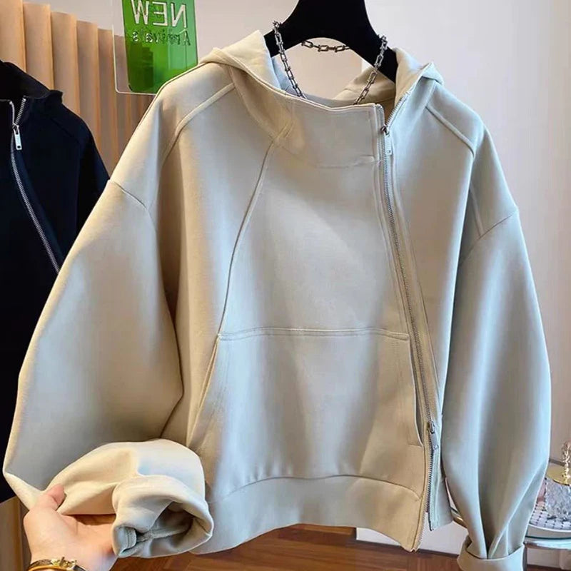 Asymmetrical Zip Up Hoodie