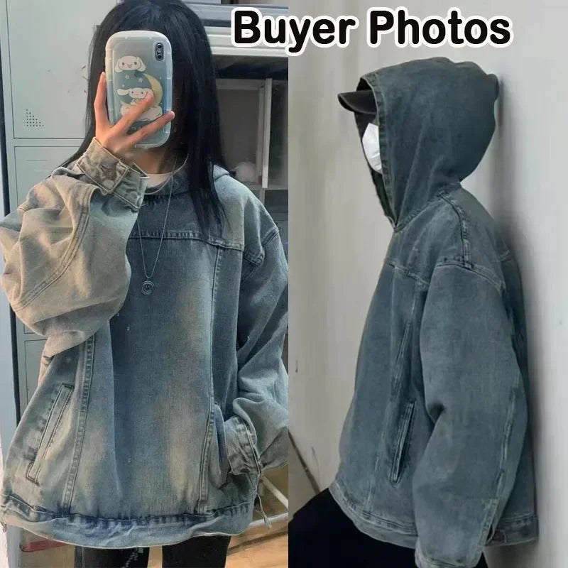 Pullover Denim Hooded Jacket