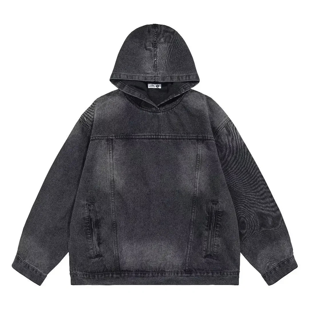 Pullover Denim Hooded Jacket