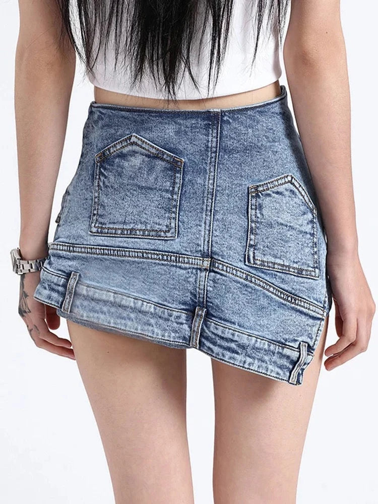 Irregular Denim Shorts