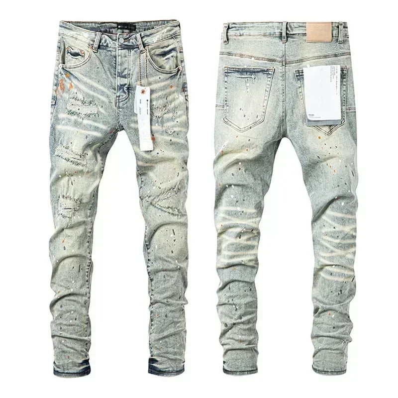 Stacked Painters Skinny Jeans